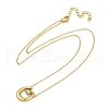 304 Stainless Steel U-shaped with Ball Pendant Necklaces NJEW-V004-01G-2