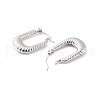 304 Stainless Steel Rectangle Hoop Earrings EJEW-P198-01P-2