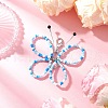 3Pcs Glass Seed Beads Butterfly Pendant Decorations HJEW-JM03352-4