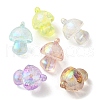 UV Plated Transparent Acrylic Beads OACR-B020-06-1