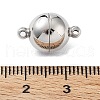 Tarnish Resistant 304 Stainless Steel Magnetic Clasps with Loops X-STAS-E006-52-01-3
