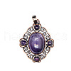 Retro Hollow Natural Amethyst Pendants PW-WG7B8C5-09-1
