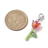Lily Glass & Acrylic Pendant Decorations HJEW-JM01988-3
