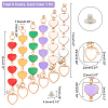   6Pcs 6 Colors Alloy Enamel Heart Link Chains for DIY Keychains MOBA-PH0001-06-4