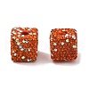 Cube Shape Polymer Clay Rhinestone Beads CLAY-NH0001-08E-1