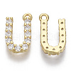 Brass Micro Pave Cubic Zirconia Charms KK-T060-05-U-G-NF-2