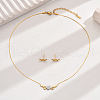 Rhinestone Heart Pendant Necklace & Stud Earrings ML7120-1