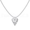 Heart with Star 925 Sterling Silver Micro Pave Cubic Zirconia Pendant Necklaces NJEW-K279-06MS-2