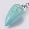 Synthetic Turquoise Keychain KEYC-P041-B03-3