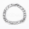 Trendy Men's 201 Stainless Steel Curb Chain Necklaces & Bracelets Sets SJEW-L186-03P-A-2