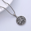 Vintage Round Star Hip Hop Street Punk Stainless Steel Pendant Necklace Jewelry DB2140-2