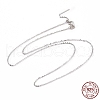 Anti-Tarnish Rhodium Plated 925 Sterling Silver Beadable Necklaces STER-I021-01P-5