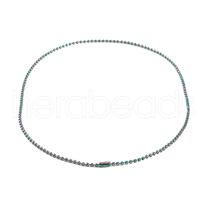 Ion Plating(IP) 304 Stainless Steel Ball Chain Necklaces for Women NJEW-G135-01E-RC-1
