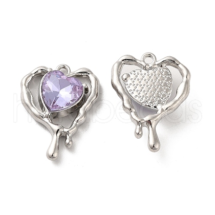 Glass Melting Heart Pendant PALLOY-K001-077P-03-1