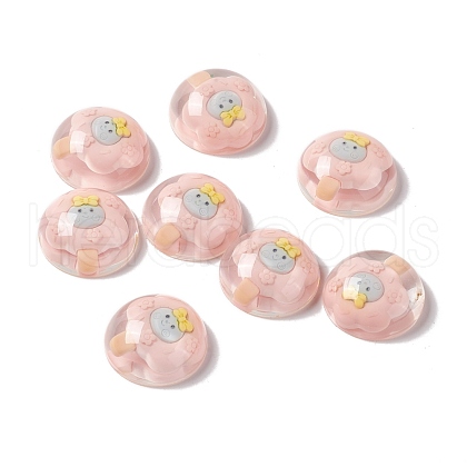 Transparent Resin Cabochons RESI-G034-B07-1