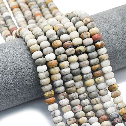 Natural Gobi Agate Beads Strands G-P575-A27-8x5mm-1
