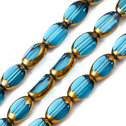 Electroplate Glass Beads Strands EGLA-N008-015F-1