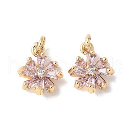 Brass Micro Pave Cubic Zirconia Pendants KK-Q031-03G-1