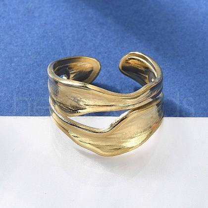 Ion Plating(IP) 304 Stainless Steel Cuff Ring X-RJEW-N038-112LG-1