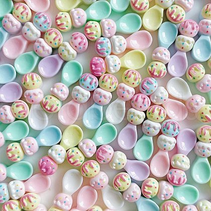 Opaque Resin Cabochons RESI-K043-05B-1