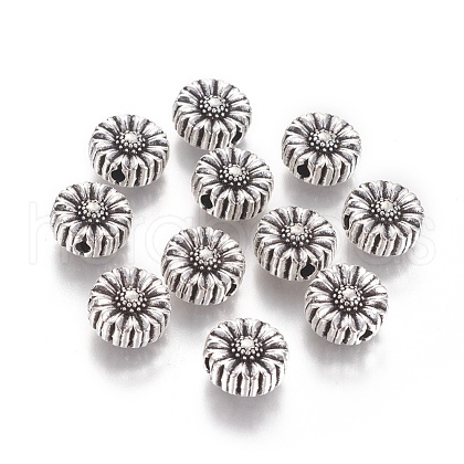 Tibetan Style Alloy Flower Beads TIBEP-GC190-AS-NR-1