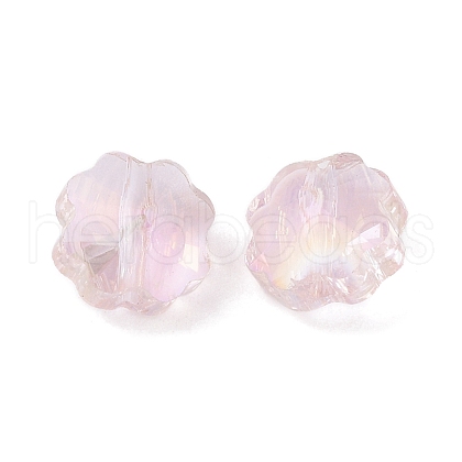 Transparent Electroplate Glass Beads GLAA-D016-15F-1