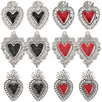 SUNNYCLUE 24Pcs 6 Styles Alloy Enamel Pendants ENAM-SC0005-05-1