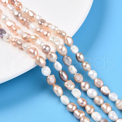 Natural Cultured Freshwater Pearl Beads Strands PEAR-N014-05N-1
