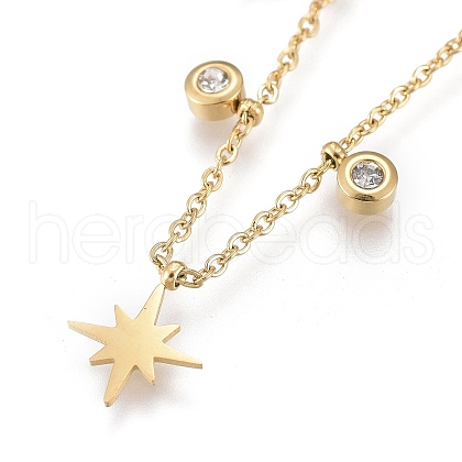 304 Stainless Steel Pendant Necklaces NJEW-K120-04G-1
