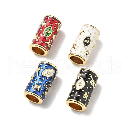 Brass Micro Pave Clear Cubic Zirconia European Beads KK-Z114-15G-B-1