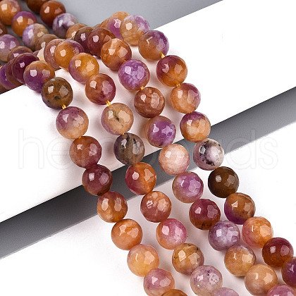 Dyed Natural White Jade Beads Strands G-T139-8mm-60-16-1