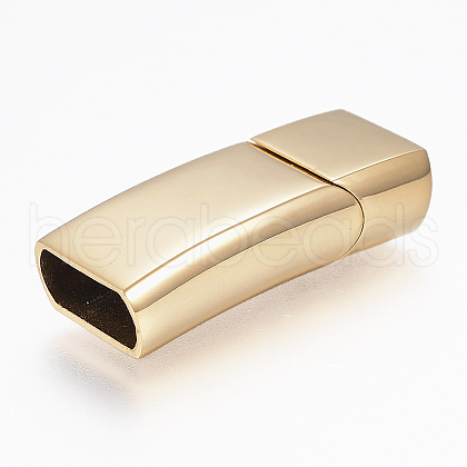 304 Stainless Steel Magnetic Clasps with Glue-in Ends X-STAS-F130-09G-1