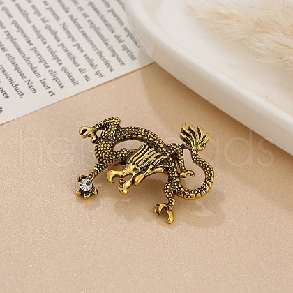 Dragon Colorful Rhinestone Pins PW-WG39140-04-1