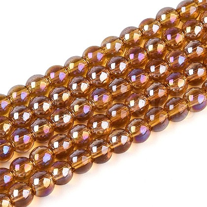 Electroplate Transparent Glass Beads Strands GLAA-T032-T4mm-AB23-1
