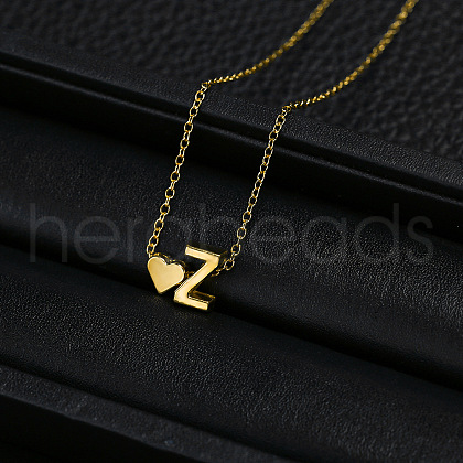 Alloy Letter Heart Pendant Necklaces for Women WGBB55E-22-1