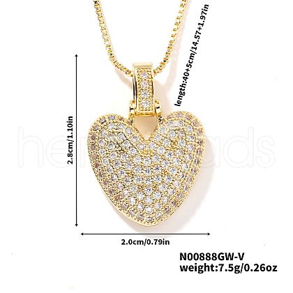 Elegant Brass Micro Pave Clear Cubic Zirconia 3D Initial Necklaces DV4415-19-1
