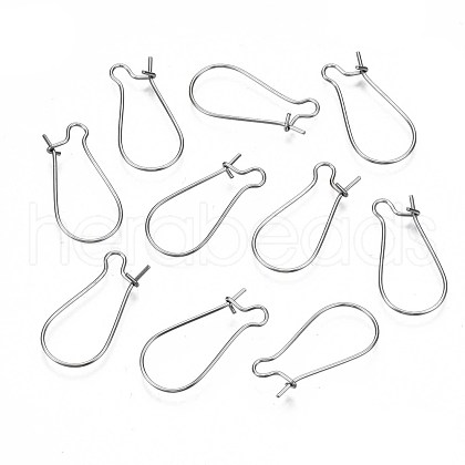 304 Stainless Steel Hoop Earring Findings STAS-S117-008D-01-1