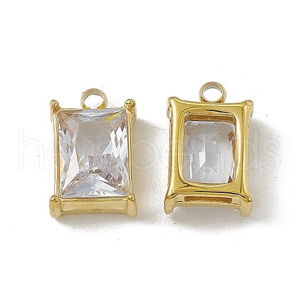 Vacuum Plating 201 Stainless Steel Glass Charms STAS-J401-VC797-1