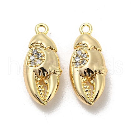 Brass Micro Pave Clear Cubic Zirconia Pendants KK-H460-32G-1