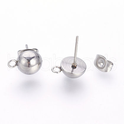 Non-Tarnish 201 Stainless Steel Stud Earring Findings STAS-S064-12-1
