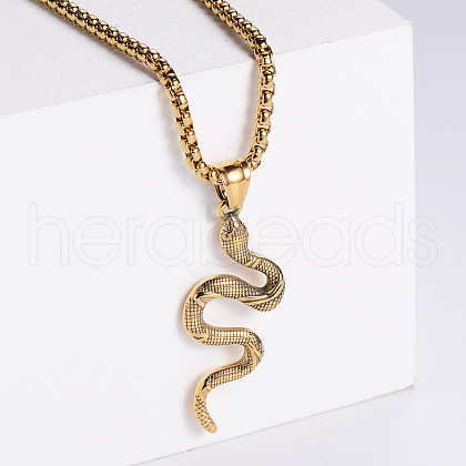 Fashionable Creative Stainless Steel Snake Pendant Necklace YP7517-2-1