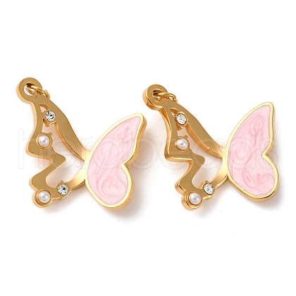 304 Stainless Steel Enamel Pendants STAS-U061-20G-01-1