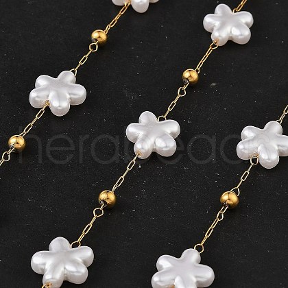 Ion Plating(IP) 304 Stainless Steel Flower Link Chains CHS-H034-03G-04-1