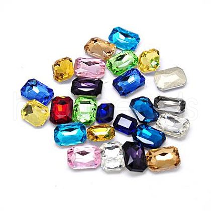 Glass Pointed Back Rhinestone Cabochons RGLA-A017-8x10mm-M-1