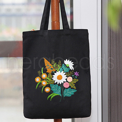 DIY Flower Pattern Tote Bag Embroidery Kit PW22121378741-1