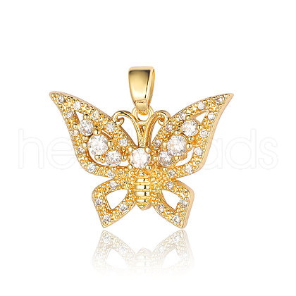 Brass Micro Pave Cubic Zirconia Pendants ZIRC-ZIRC-OY001-23-G-1