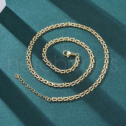 Brass Link Chain Necklaces for Women NJEW-K282-01G-1