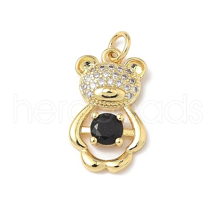 Brass Micro Pave Cubic Zirconia Pendants KK-Q068-04C-1