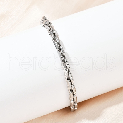 201 Stainless Steel Cuba Style Chian Bracelet for Men BJEW-B138-06P-02-1