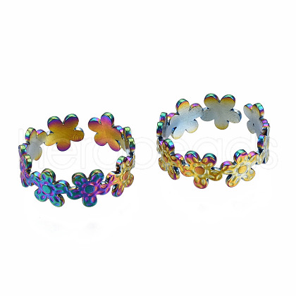 Flower Cuff Rings RJEW-N038-007-1
